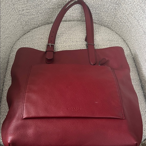 Coach Metropolitan Tote Bag Red Currant Pebble Leather Like New - Picture 15 of 15